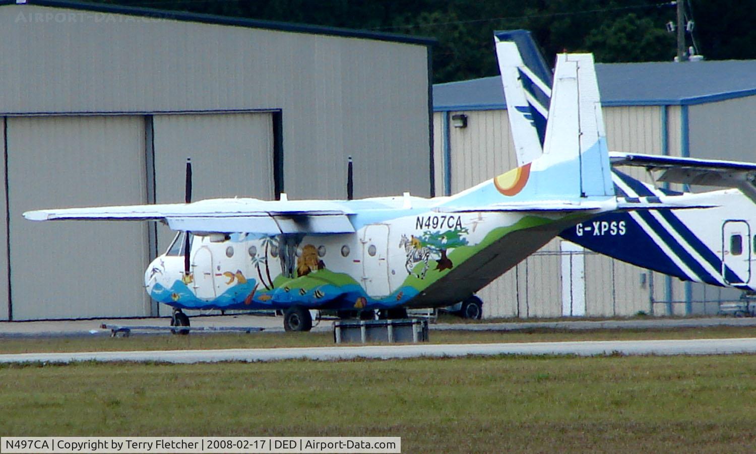 N497CA, 1983 CASA C-212-200 Aviocar C/N 291, Coulourful Casa 212 at Deland , Florida