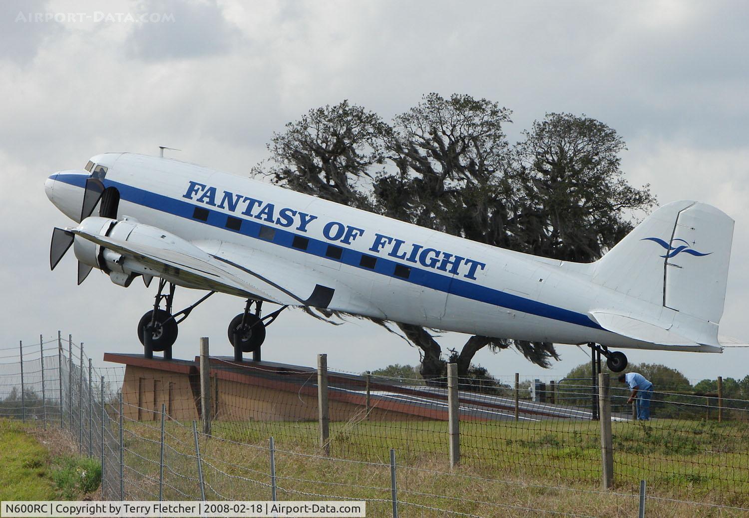 N600RC, 1940 Douglas DC-3A-S1C3G C/N 2193, Driving Interstate 4 between Tampa and Orlando and you suddenly see this DC3 as an advert for the nearby Fantasy of Flight Museum  - rumoured to be a composite aircraft and therefore no specific construction number