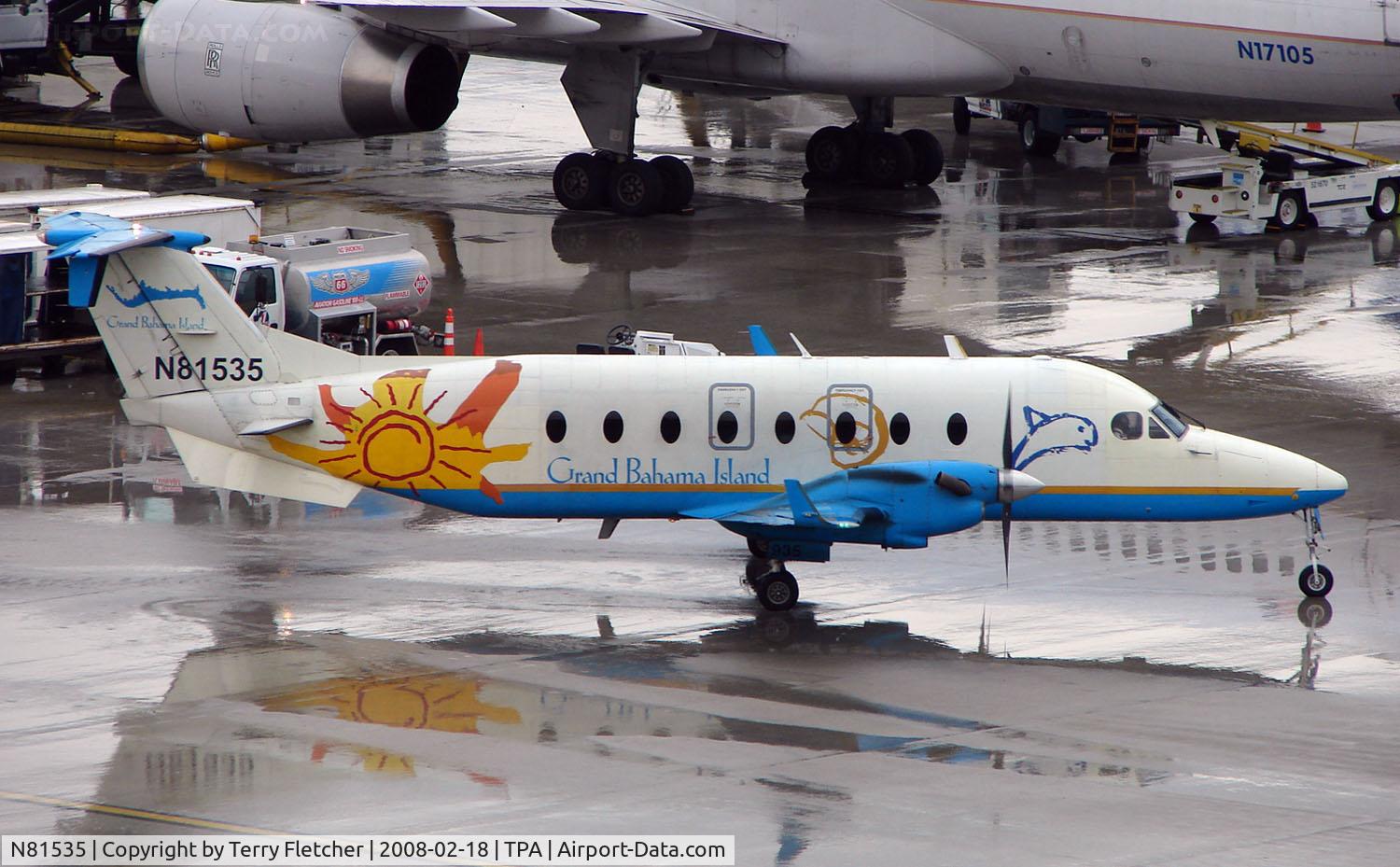 N81535, 1995 Beech 1900D C/N UE-147, This colourful Beech 1900D operates as a feeder for Continental Airlines at Tampa