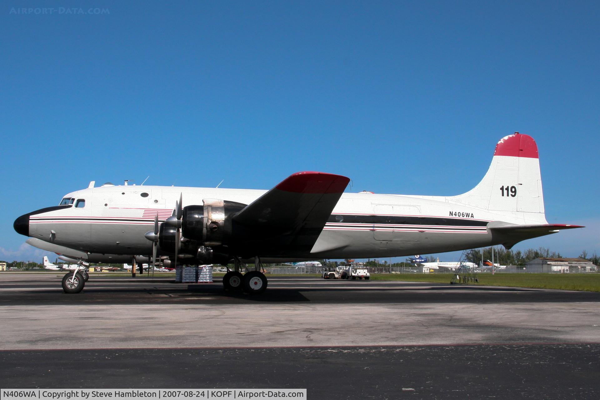 N406WA, Douglas C-54G (DC4-ME2) Skymaster C/N DO338, Douglas DC-4 at Opa Locka