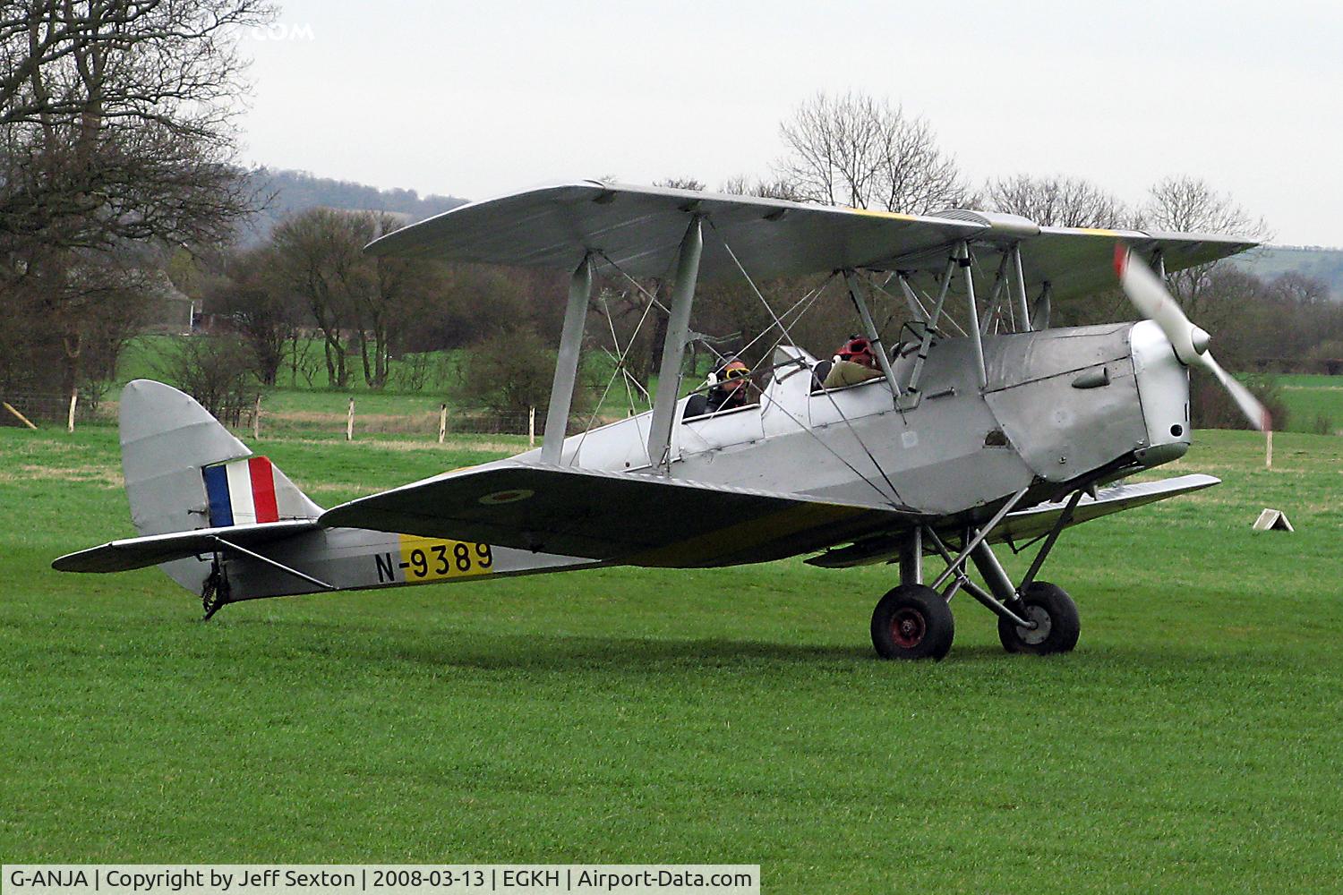G-ANJA, 1939 De Havilland DH-82A Tiger Moth II C/N 82459, Taxiing at Lashenden/Headcorn