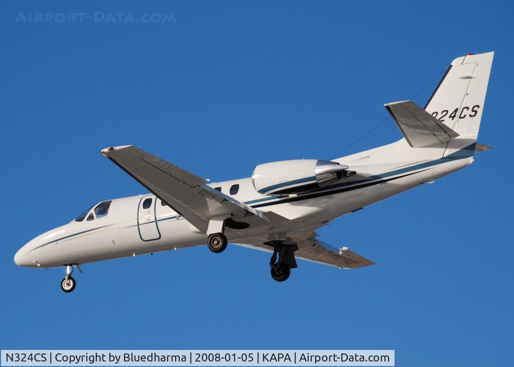 N324CS, 2003 Cessna 550B Citation Bravo C/N 550-1059, Approach to 17L.