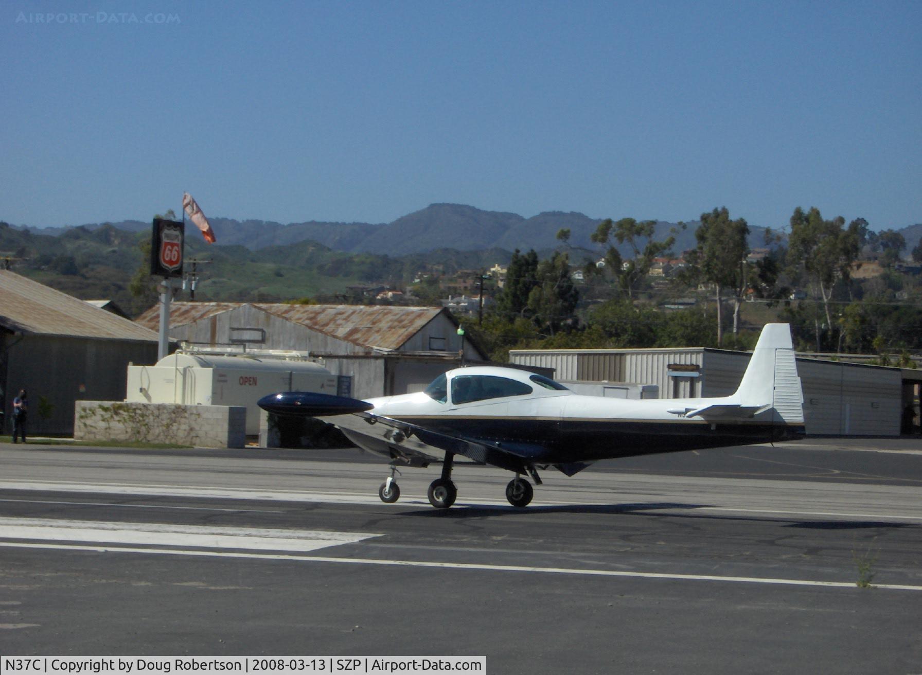 N37C, 1950 Ryan Navion B C/N NAV-4-2184B, 1950 Ryan NAVION B, Continental IO-550 upgrade, landing roll Rwy 22