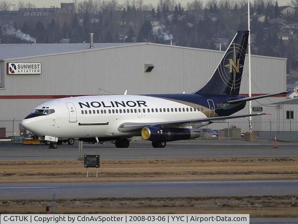 C-GTUK, 1983 Boeing 737-2B6C C/N 23049, This Nolinor Aviation Classic Boeing 737-2 parked near the Shell after flying in the night before from CYMX