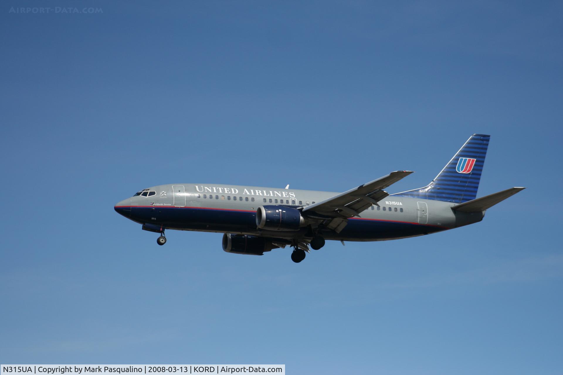 N315UA, 1987 Boeing 737-322 C/N 23947, Boeing 737-300