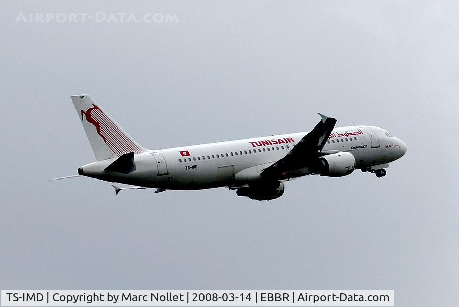 TS-IMD, 1991 Airbus A320-211 C/N 0205, Taking of at Brussels Airport