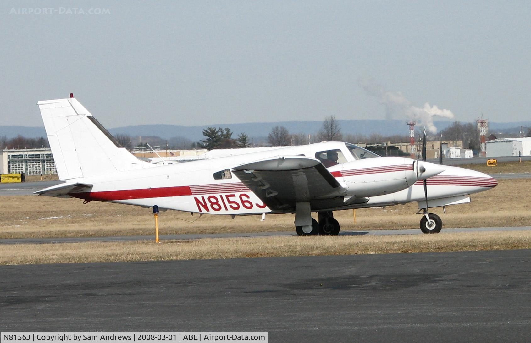 N8156J, Piper PA-34-200T C/N 34-8070134, Check out the chin on that guy.  Just kidding its the light but he sure looks like he has an iron jaw.