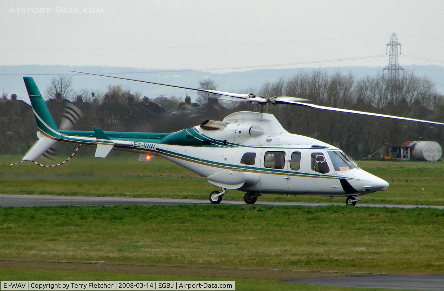 EI-WAV, Bell 430 C/N 49028, A visitor to Gloucestershire Airport on the day of the horse racing Gold Cup  at the nearby Cheltenham Racecourse