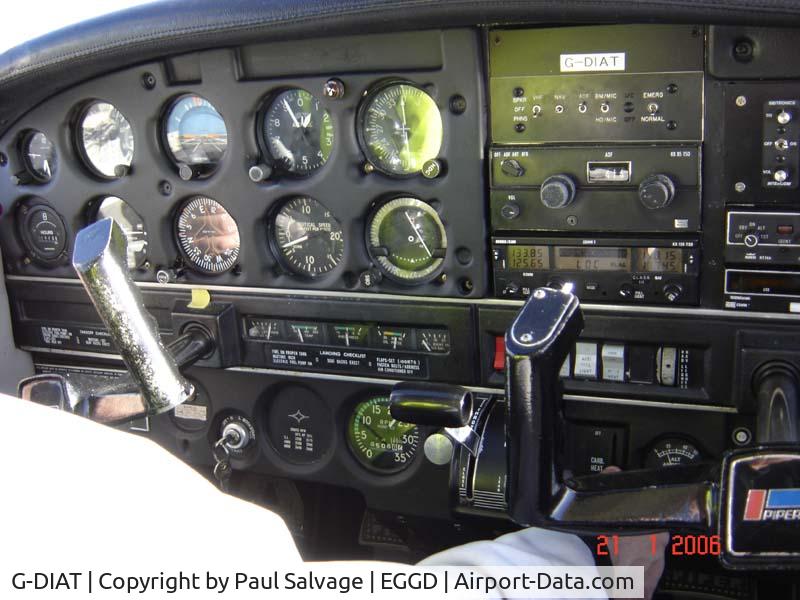 G-DIAT, 1974 Piper PA-28-140 Cherokee Cruiser C/N 28-7425322, inside the cockpit