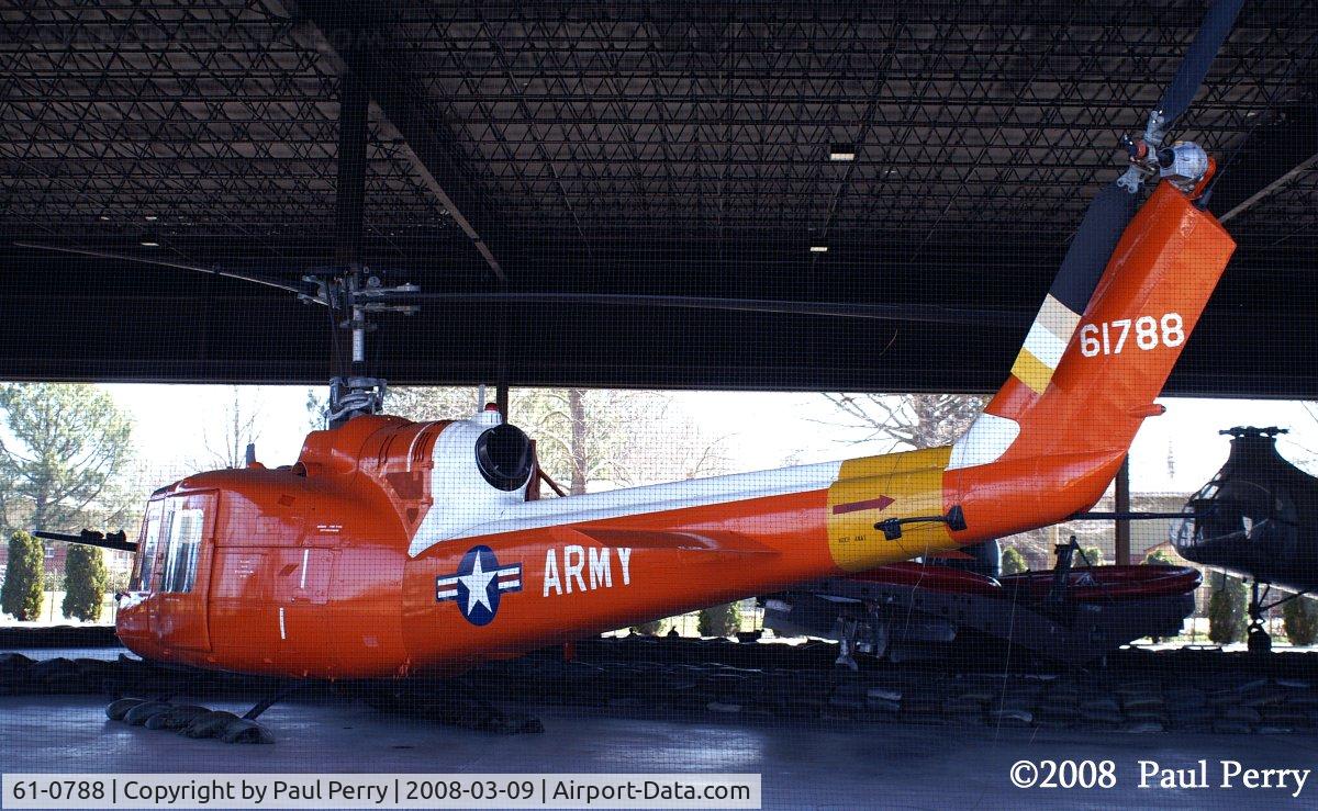 61-0788, 1961 Bell UH-1B-BF Iroquois C/N 368, UH-1B, in Arctic Orange.  This airframe was one of the first to overfly the South Pole