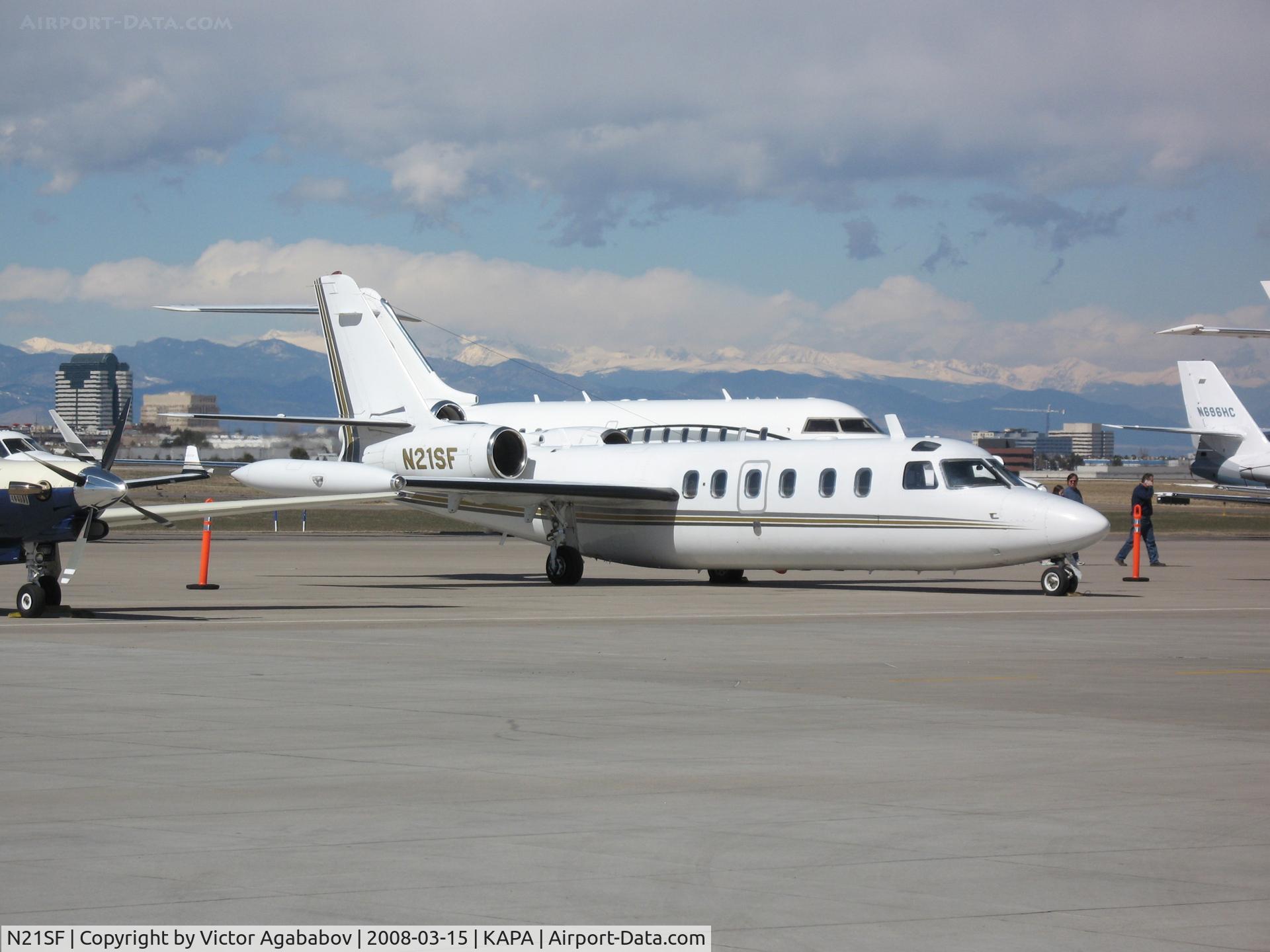 N21SF, 1977 Israel Aircraft Industries IAI-1124 Westwind C/N 214, At main terminal at Centennial
