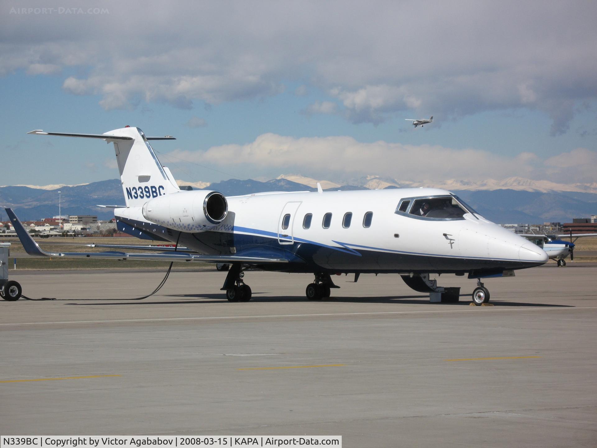 N339BC, 1982 Gates Learjet 55 C/N 039, At main terminal at Centennial