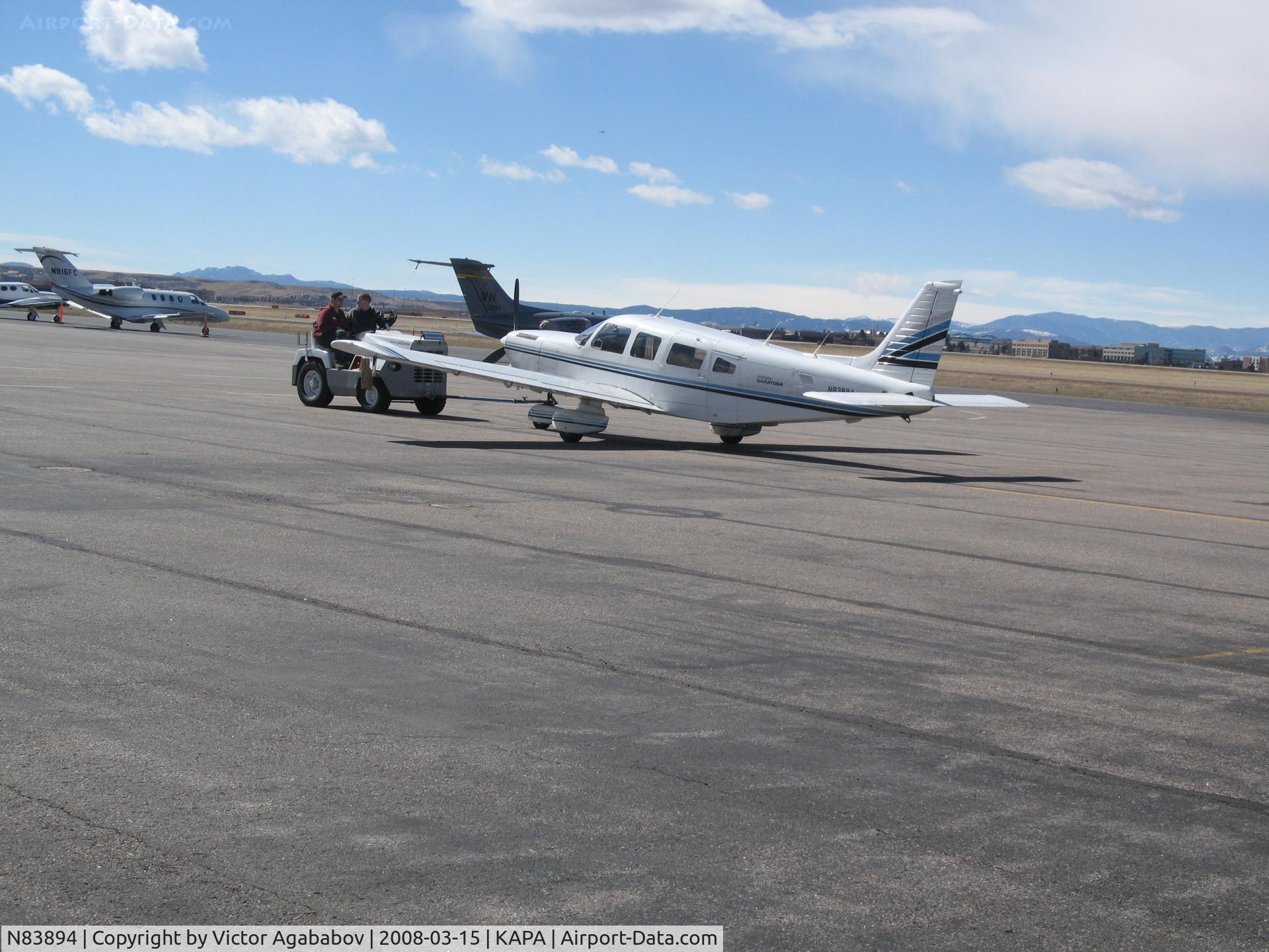N83894, 1981 Piper PA-32-301T Saratoga C/N 32-8124029, Tugging somewhere...
