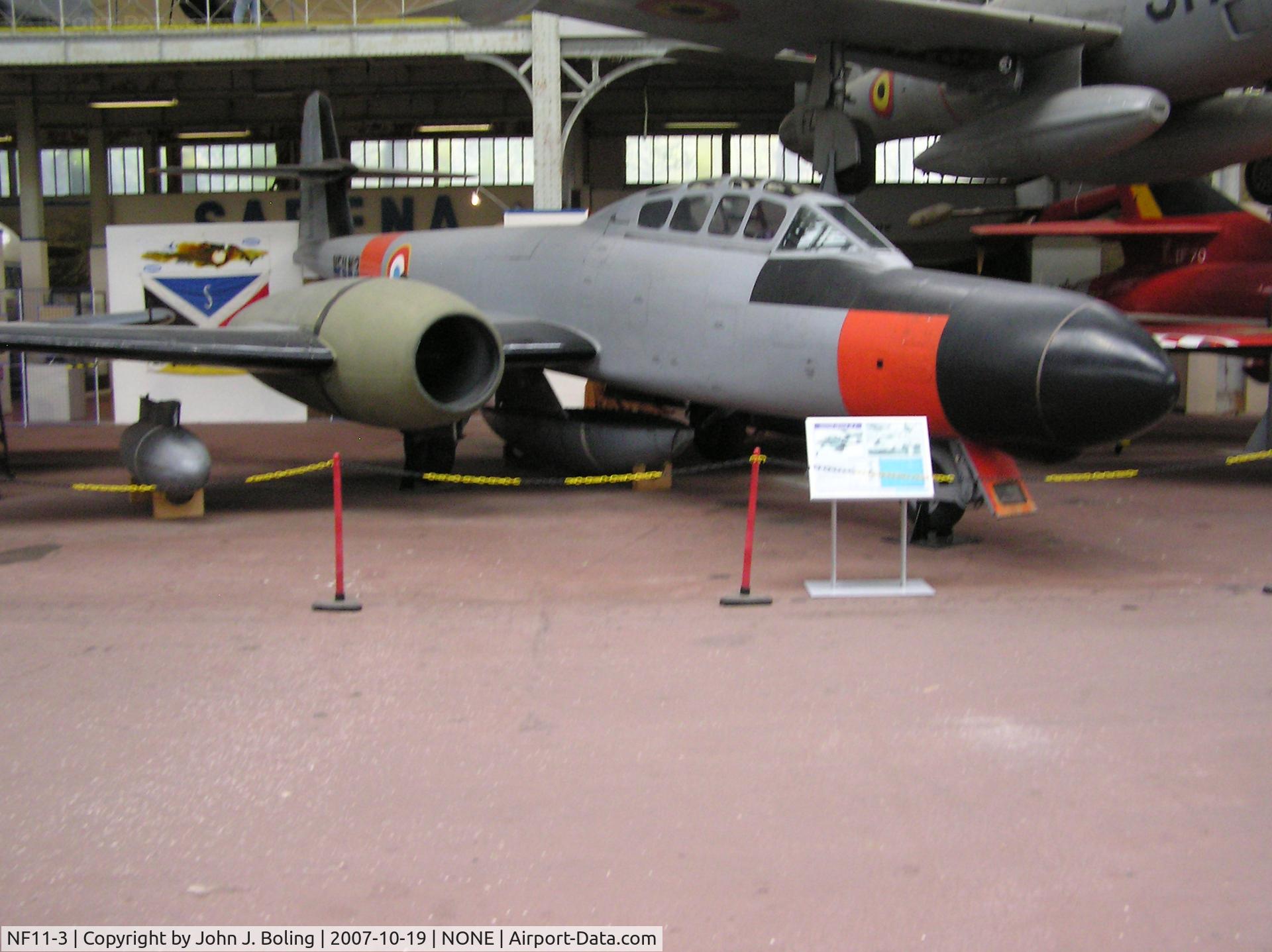 NF11-3, Gloster Meteor NF.11 C/N Not found NF11-3, Gloster Meteor NFII on display at Brussels Air Museum