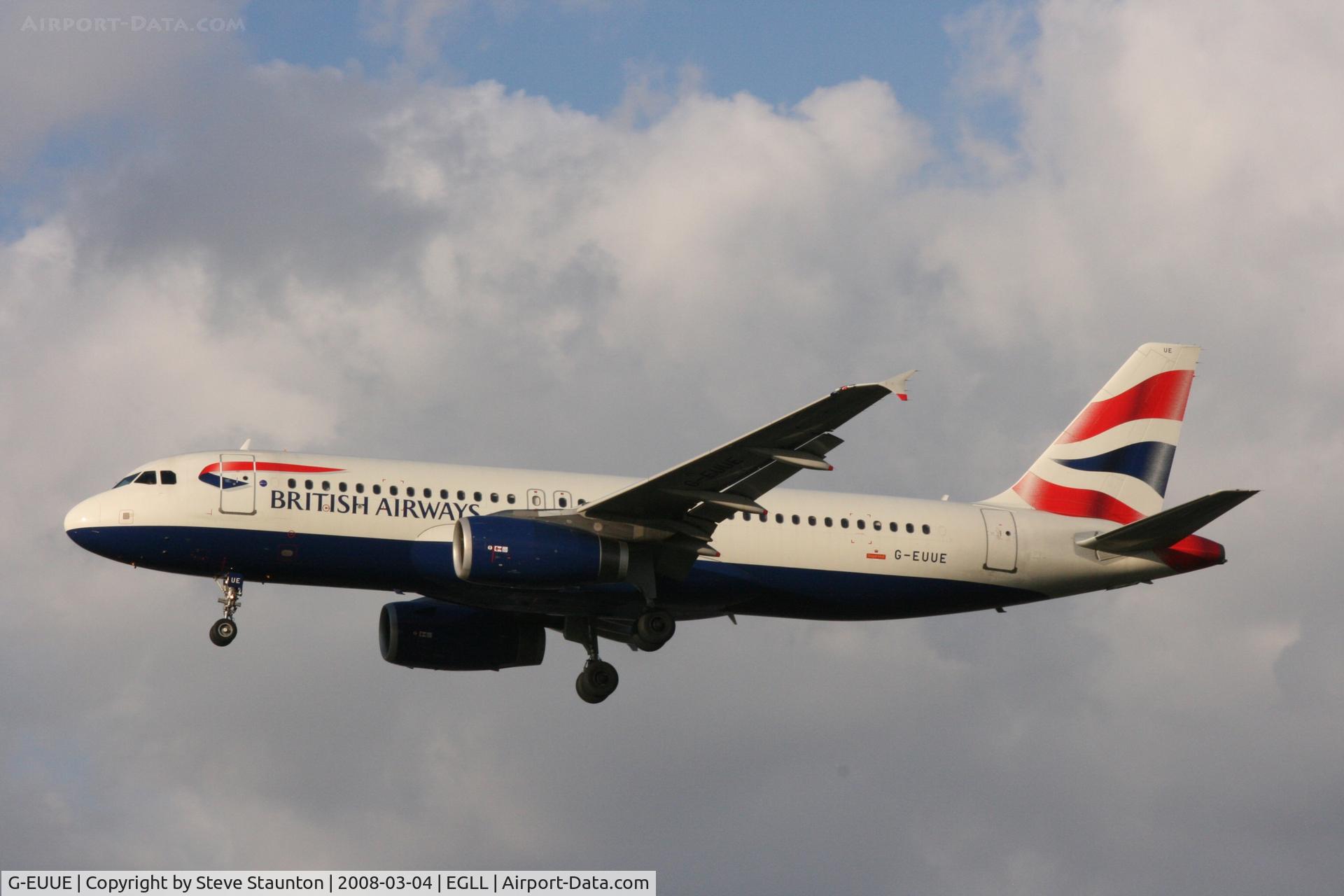 G-EUUE, 2002 Airbus A320-232 C/N 1782, Taken at Heathrow Airport March 2008