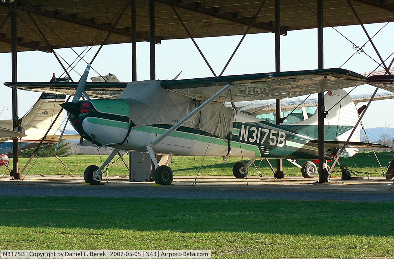 N3175B, 1952 Cessna 170B C/N 25417, Lovely vintage 1952 Cessna 170B under wraps at Braiden Airpark.