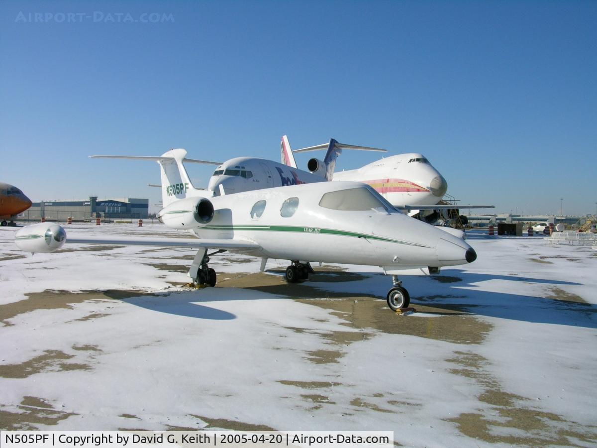 N505PF, 1965 Learjet 23 C/N 23-006, Sixth built,first true production Lear. On display at the Kansas Aviation Museum