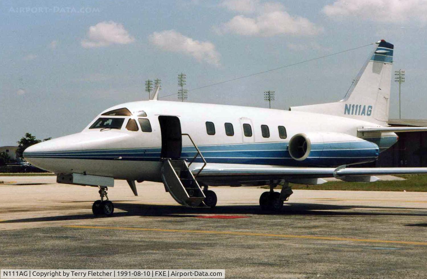 N111AG, 1974 North American Sabre 75A C/N 380-21, The marks of N111AG were worn in 1991 by Sabre 75A c/n 380-21 seen here at Ft.Lauderdale Exec