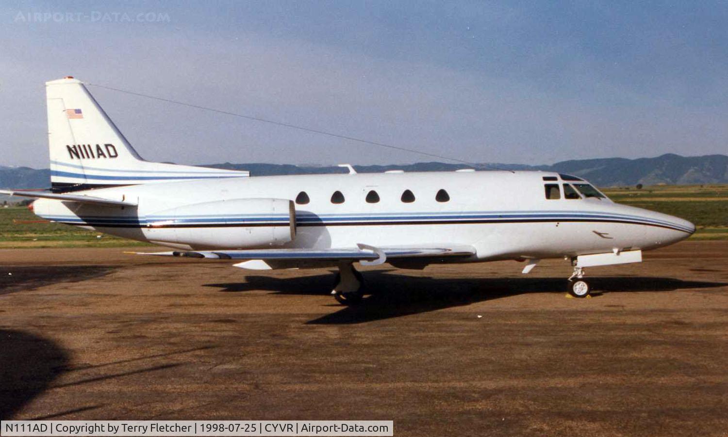 N111AD, 1994 Rockwell International NA-265-65 Sabreliner 65 C/N 465-27, Sabre 65 at Vancouver Int in 1998