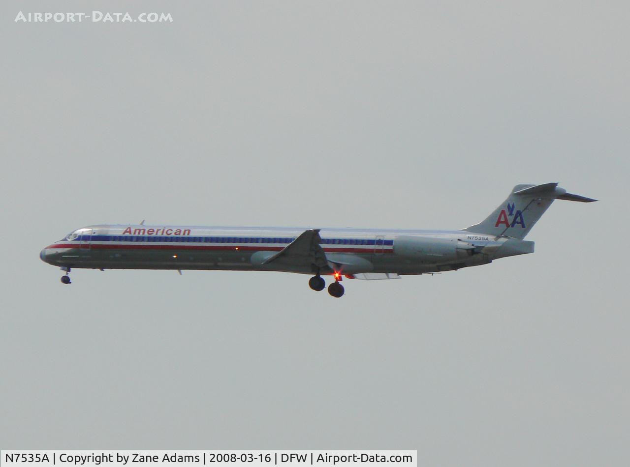 N7535A, 1990 McDonnell Douglas MD-82 (DC-9-82) C/N 49989, American Airlines Landing 18R at DFW