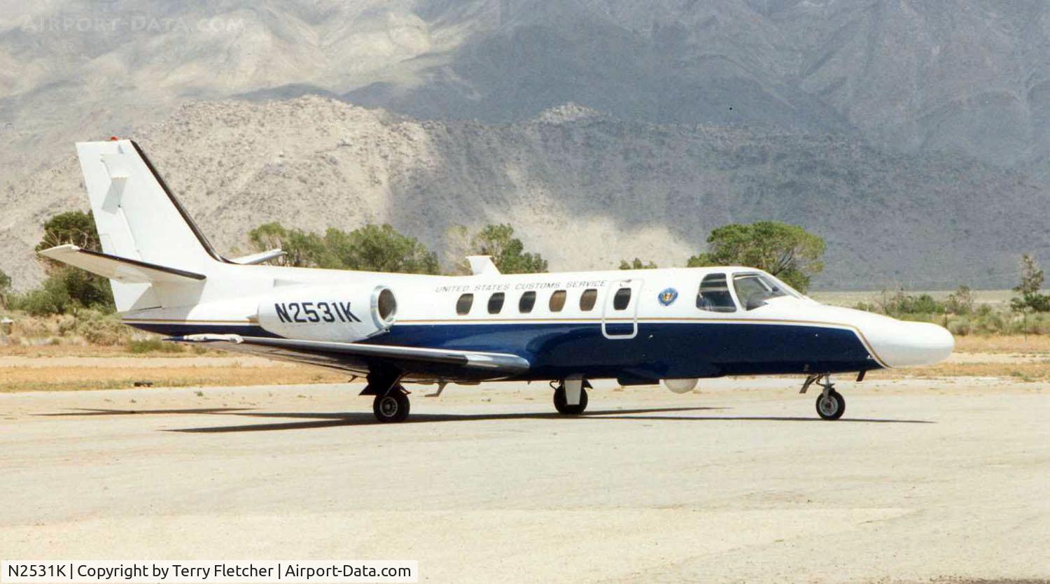 N2531K, 1989 Cessna 550 Citation II C/N 550-0594, US Cutoms Cessna 550 at a small strip in Nevada in 1997