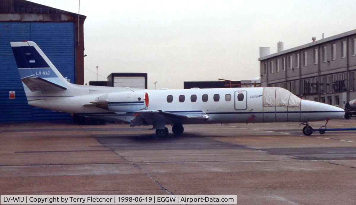 LV-WIJ, 1994 Cessna Citation 560 C/N 560-0265, A rare Argentinian bizjet on UK soil , visits Luton in 1998