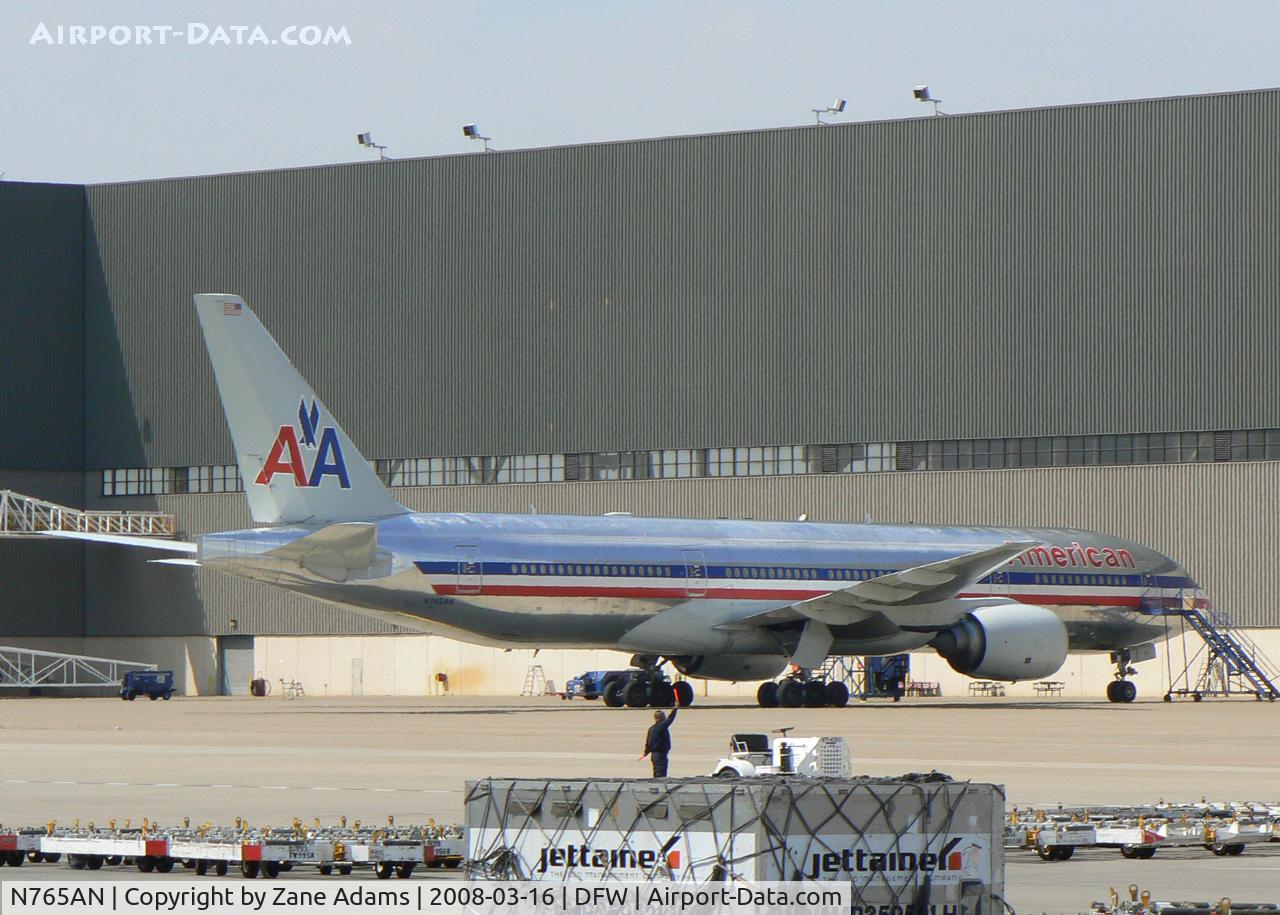 N765AN, 2003 Boeing 777-223 C/N 32879, American Airlines 777 at the west maintenance hanger.