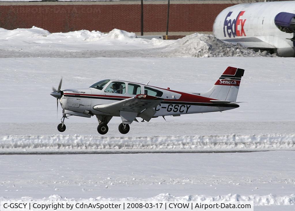 C-GSCY, 1992 Beech F33A Bonanza C/N CE-1708, This Beech Bonanza arrives in YOW with a student pilot from Seneca College doing her x-country