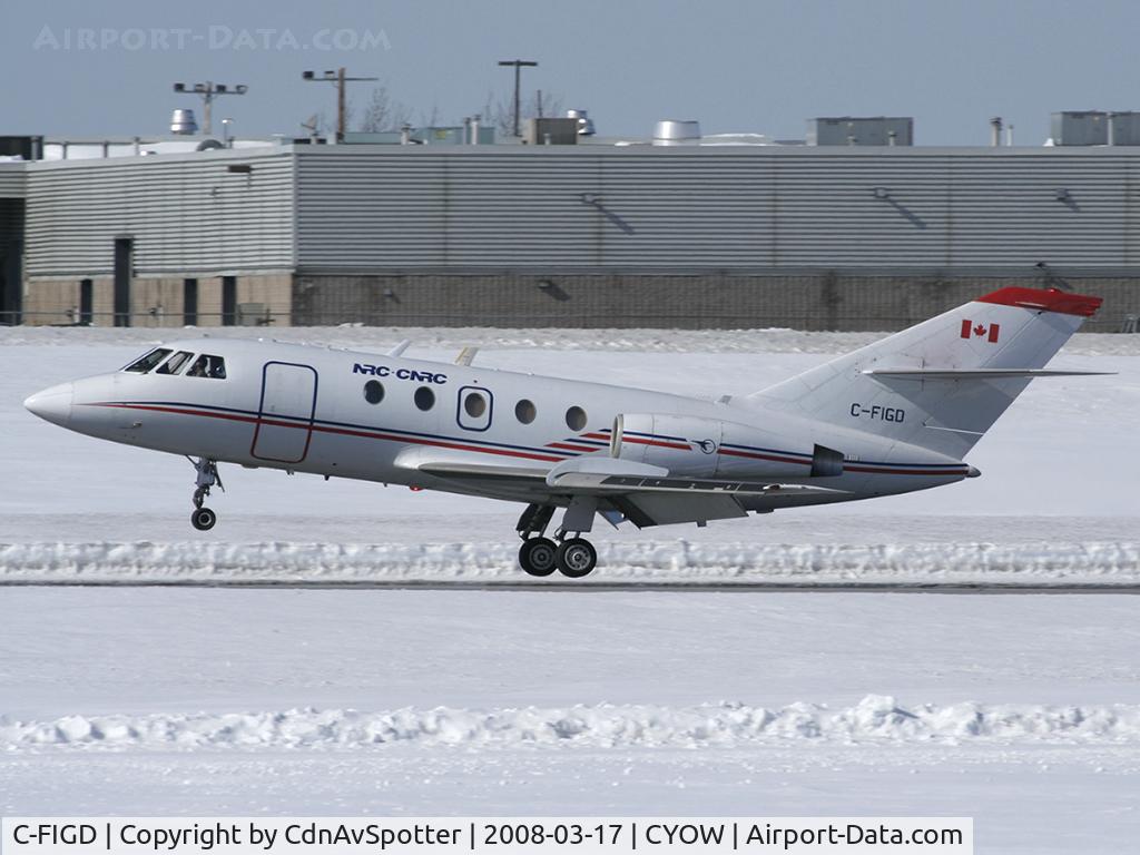 C-FIGD, 1967 Dassault Falcon (Mystere) 20C C/N 109, Performing Touch and Goes on Rwy 25