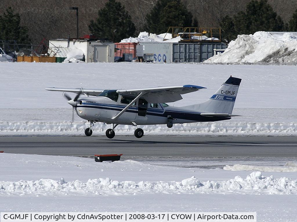 C-GMJF, 1981 Cessna U206G Stationair C/N U20606241, This Cessna 206 belongs to the Ottawa Police Service.  Notice the FLIR on the left side and the special viewing window for the FLIR operator.