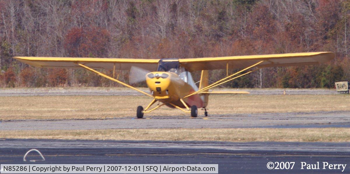 N85286, 1946 Aeronca 7AC Champion C/N 7AC4024, Wheeling her way to fill up