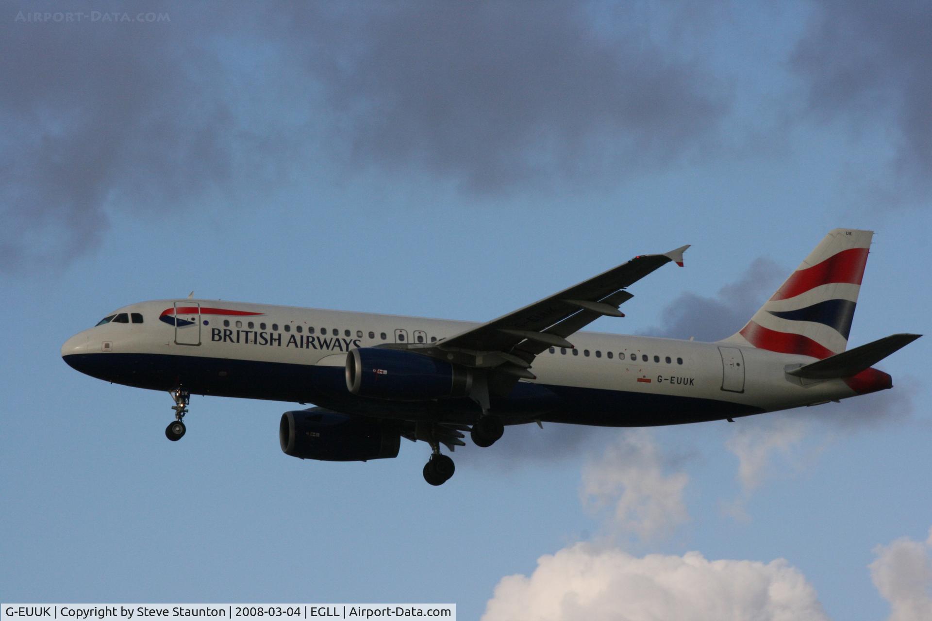 G-EUUK, 2002 Airbus A320-232 C/N 1899, Taken at Heathrow Airport March 2008