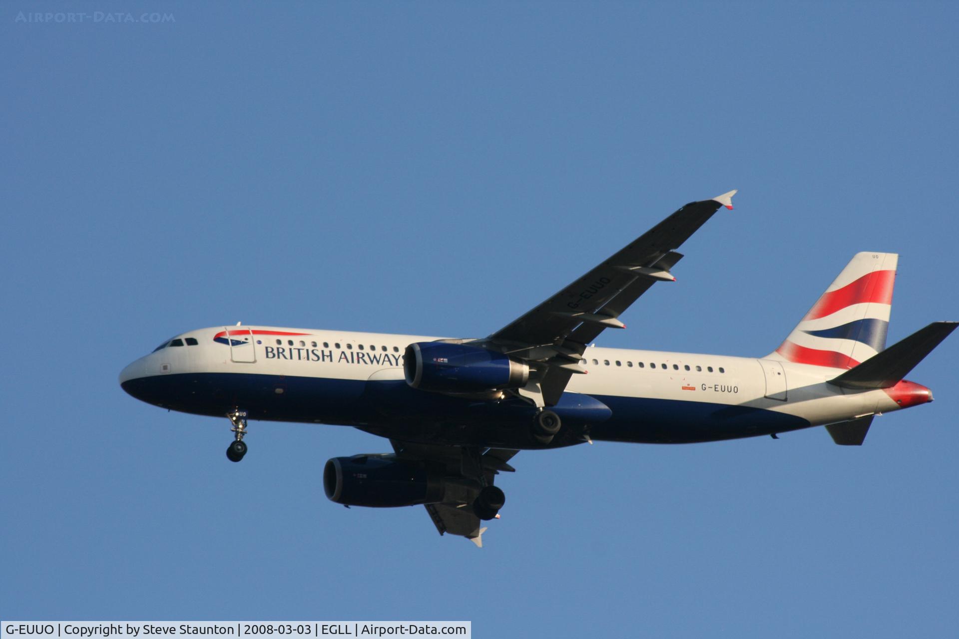 G-EUUO, 2003 Airbus A320-232 C/N 1958, Taken at Heathrow Airport March 2008