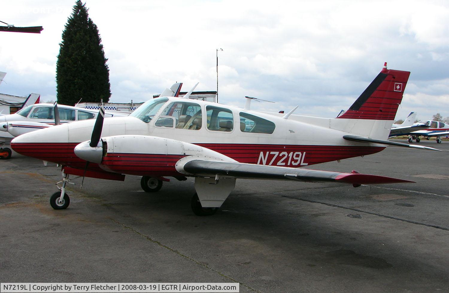N7219L, 1964 Beech 95-B55 Baron C/N TC-717, Part of the busy GA scene at Elstree Airfield in the northern suburbs of London