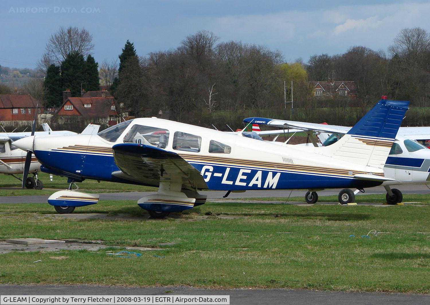 G-LEAM, 1980 Piper PA-28-236 Dakota C/N 28-8011061, Part of the busy GA scene at Elstree Airfield in the northern suburbs of London