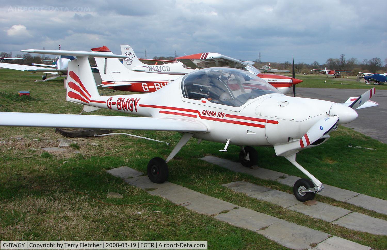 G-BWGY, 1995 HOAC DV-20 Katana C/N 20134, Part of the busy GA scene at Elstree Airfield in the northern suburbs of London