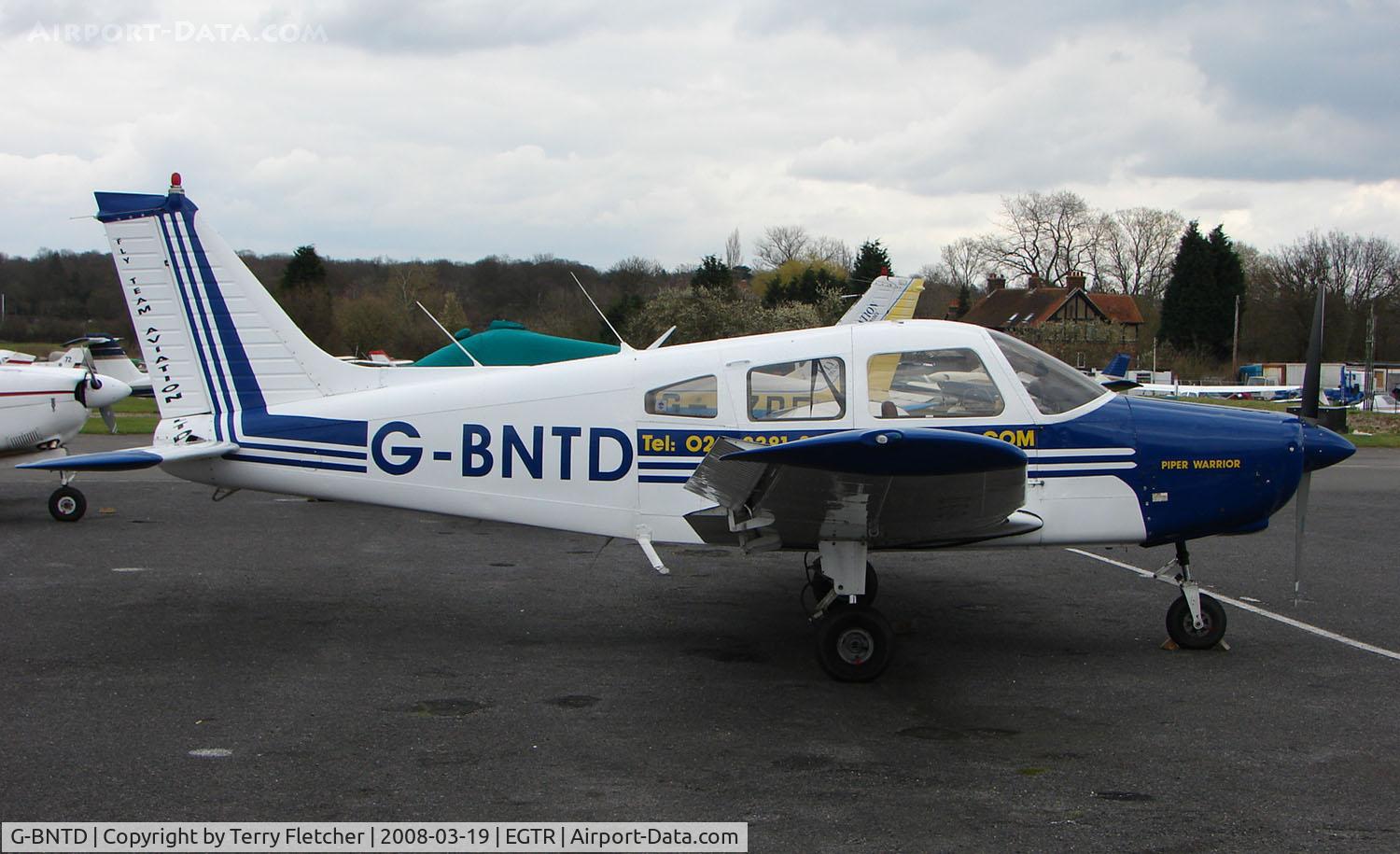 G-BNTD, 1977 Piper PA-28-161 Cherokee Warrior II C/N 28-7716235, Part of the busy GA scene at Elstree Airfield in the northern suburbs of London