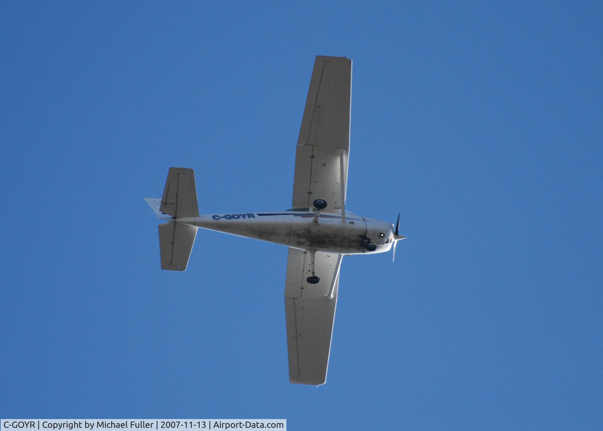 C-GOYR, 1974 Cessna 172M C/N 17263451, Over head in Toronto - Cananda