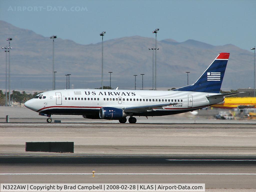 N322AW, 1991 Boeing 737-3G7 C/N 25400, US Airways / 1991 Boeing 737-3G7