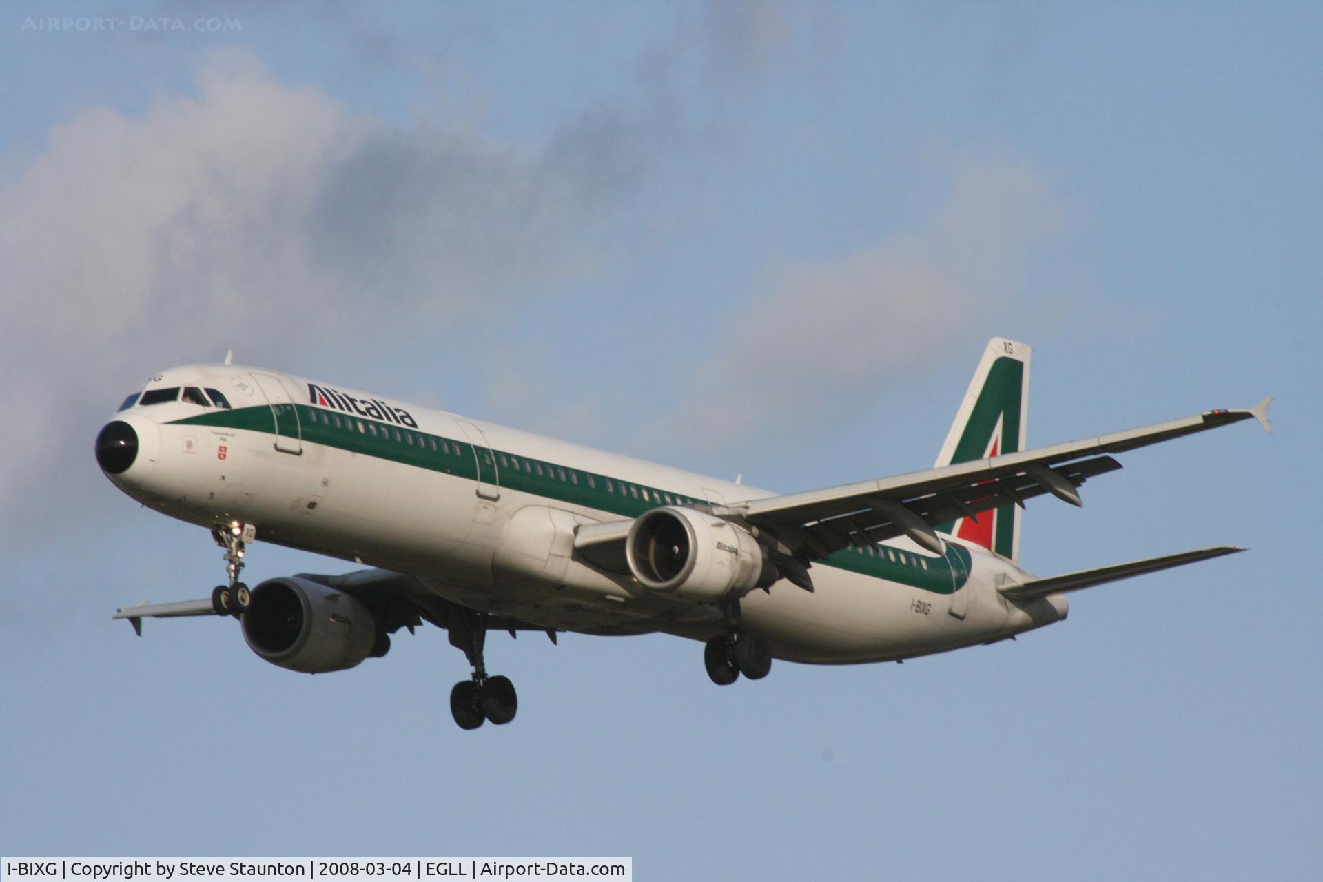 I-BIXG, 1995 Airbus A321-112 C/N 516, Taken at Heathrow Airport March 2008