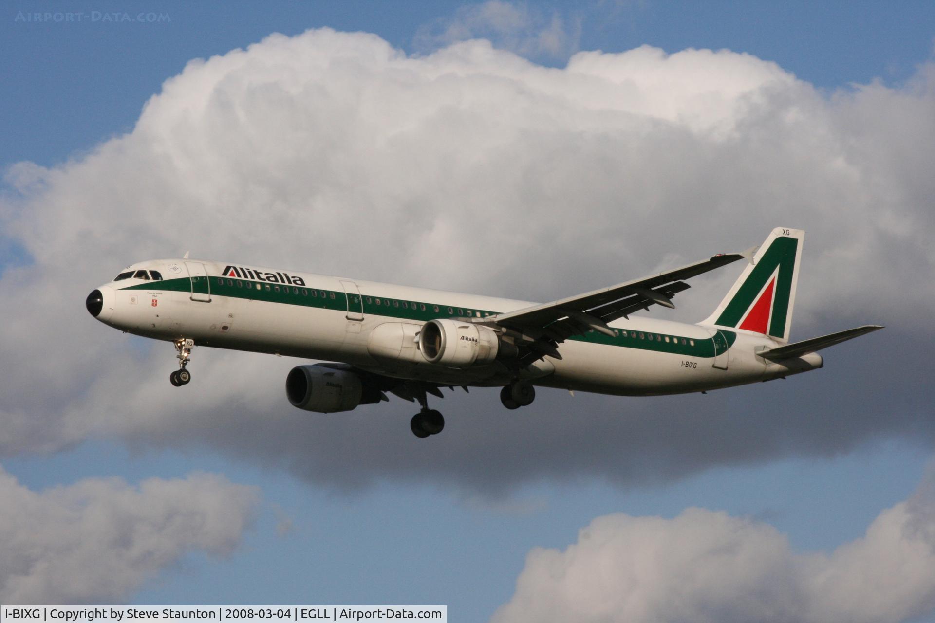 I-BIXG, 1995 Airbus A321-112 C/N 516, Taken at Heathrow Airport March 2008