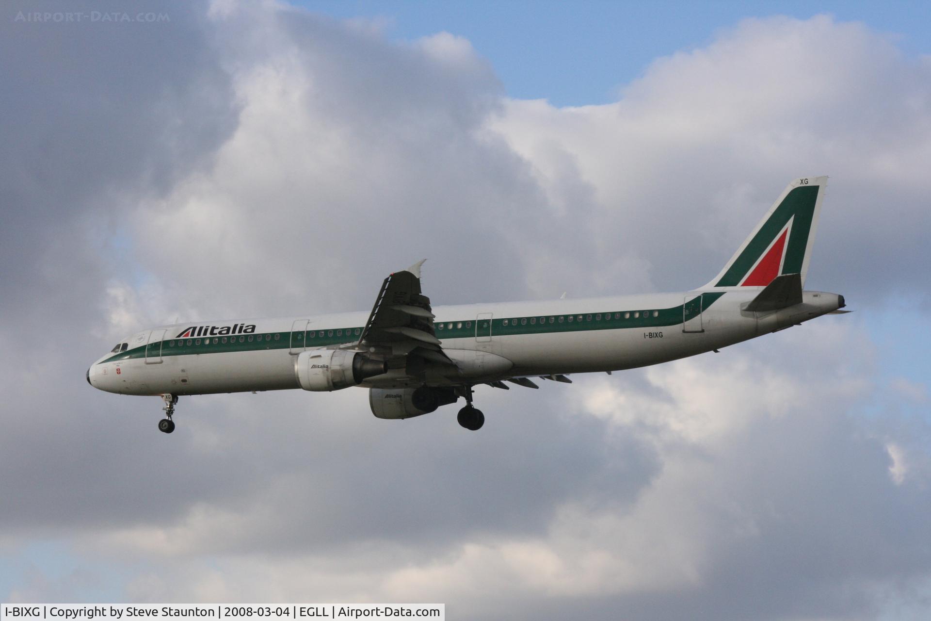 I-BIXG, 1995 Airbus A321-112 C/N 516, Taken at Heathrow Airport March 2008