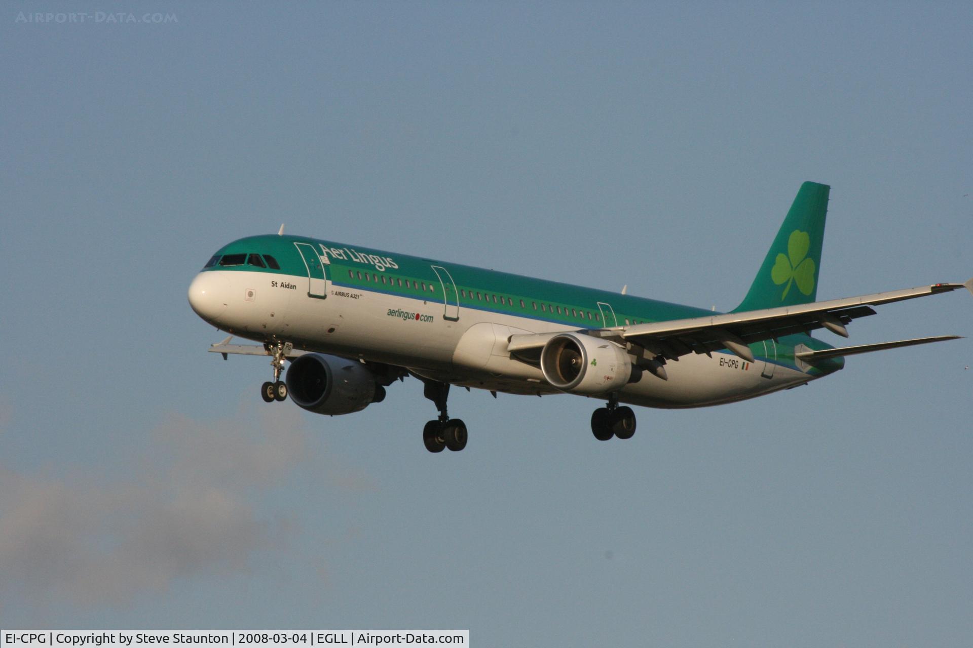 EI-CPG, 1999 Airbus A321-211 C/N 1023, Taken at Heathrow Airport March 2008