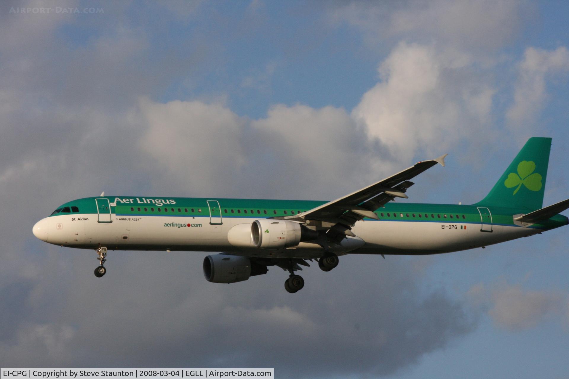 EI-CPG, 1999 Airbus A321-211 C/N 1023, Taken at Heathrow Airport March 2008