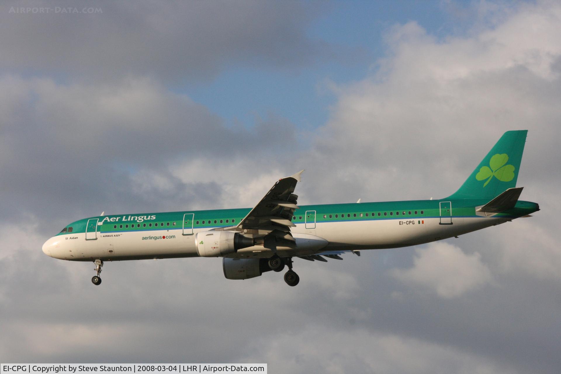 EI-CPG, 1999 Airbus A321-211 C/N 1023, Taken at Heathrow Airport March 2008