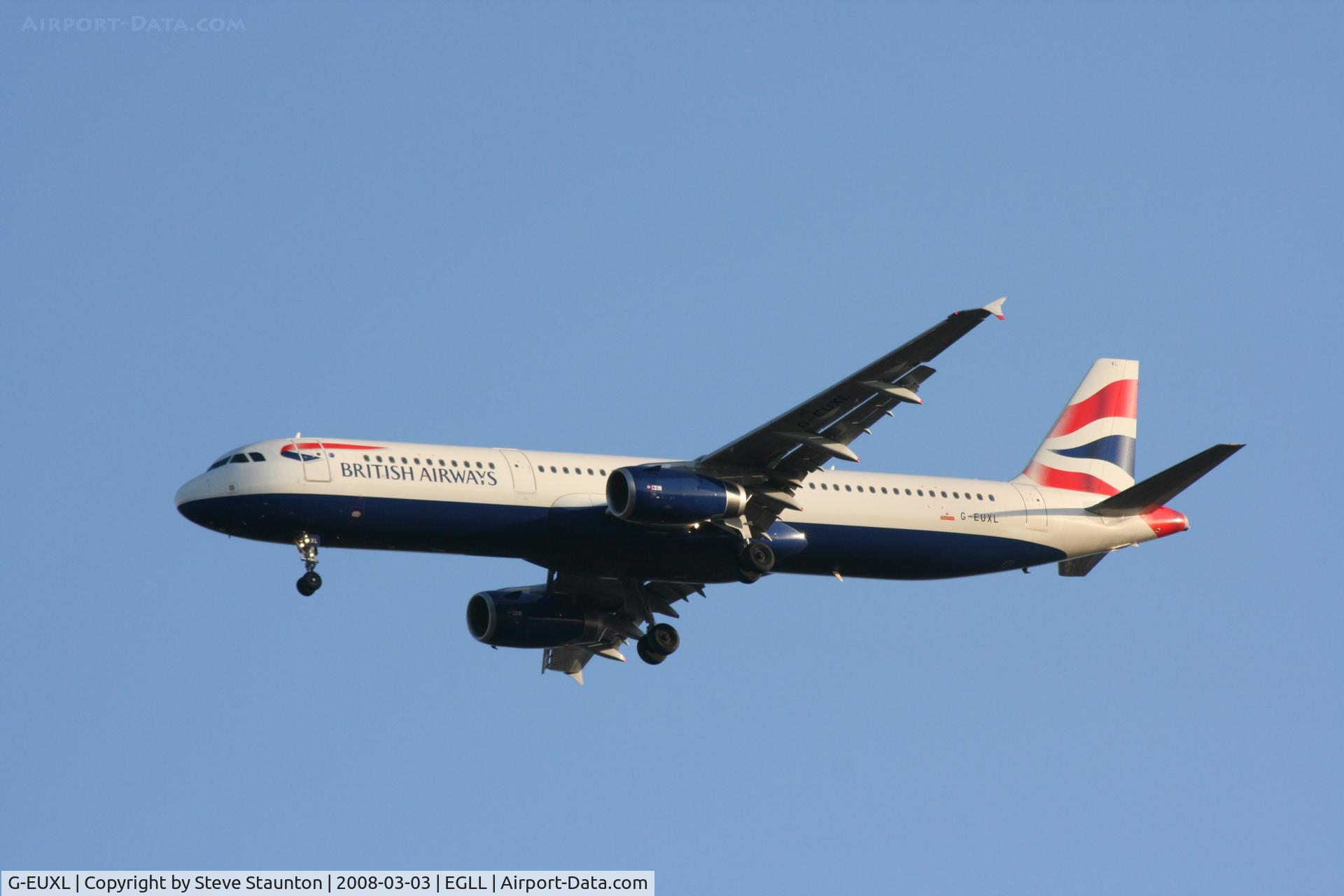 G-EUXL, 2007 Airbus A321-231 C/N 3254, Taken at Heathrow Airport March 2008