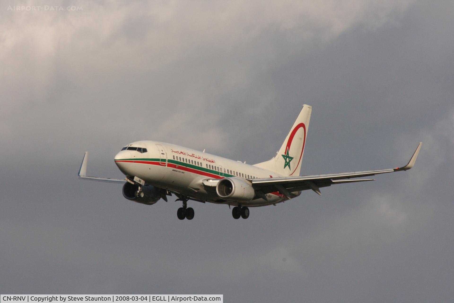 CN-RNV, 2002 Boeing 737-7B6 C/N 28988, Taken at Heathrow Airport March 2008