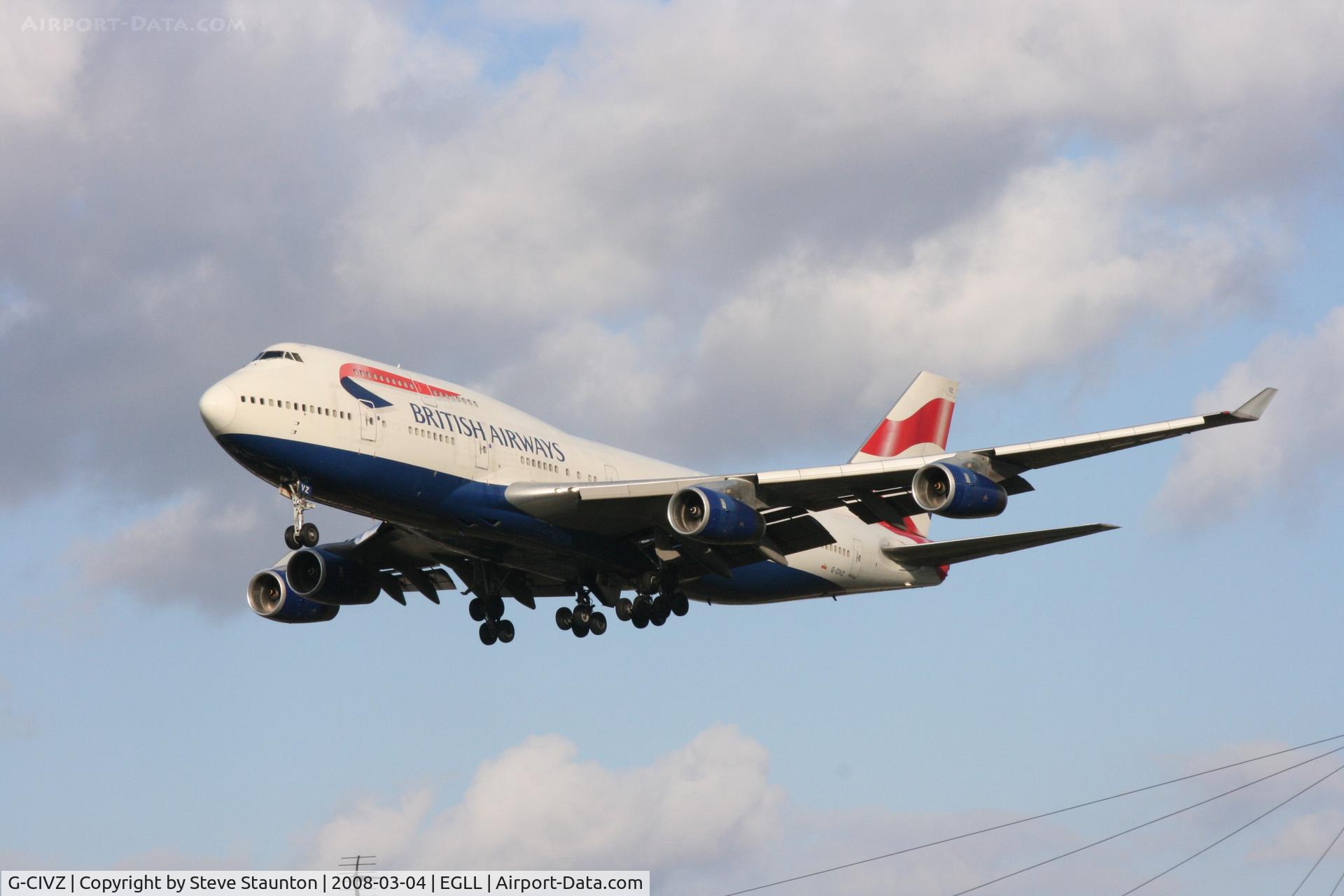 G-CIVZ, 1998 Boeing 747-436 C/N 28854, Taken at Heathrow Airport March 2008