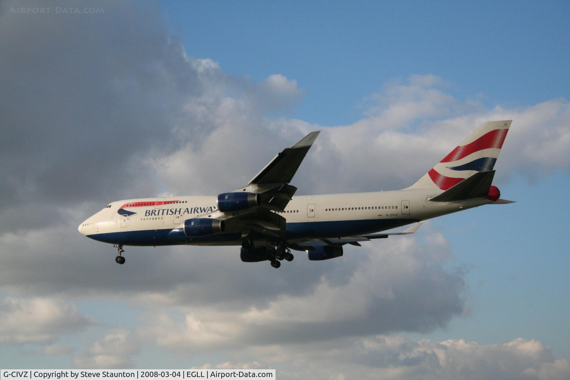 G-CIVZ, 1998 Boeing 747-436 C/N 28854, Taken at Heathrow Airport March 2008