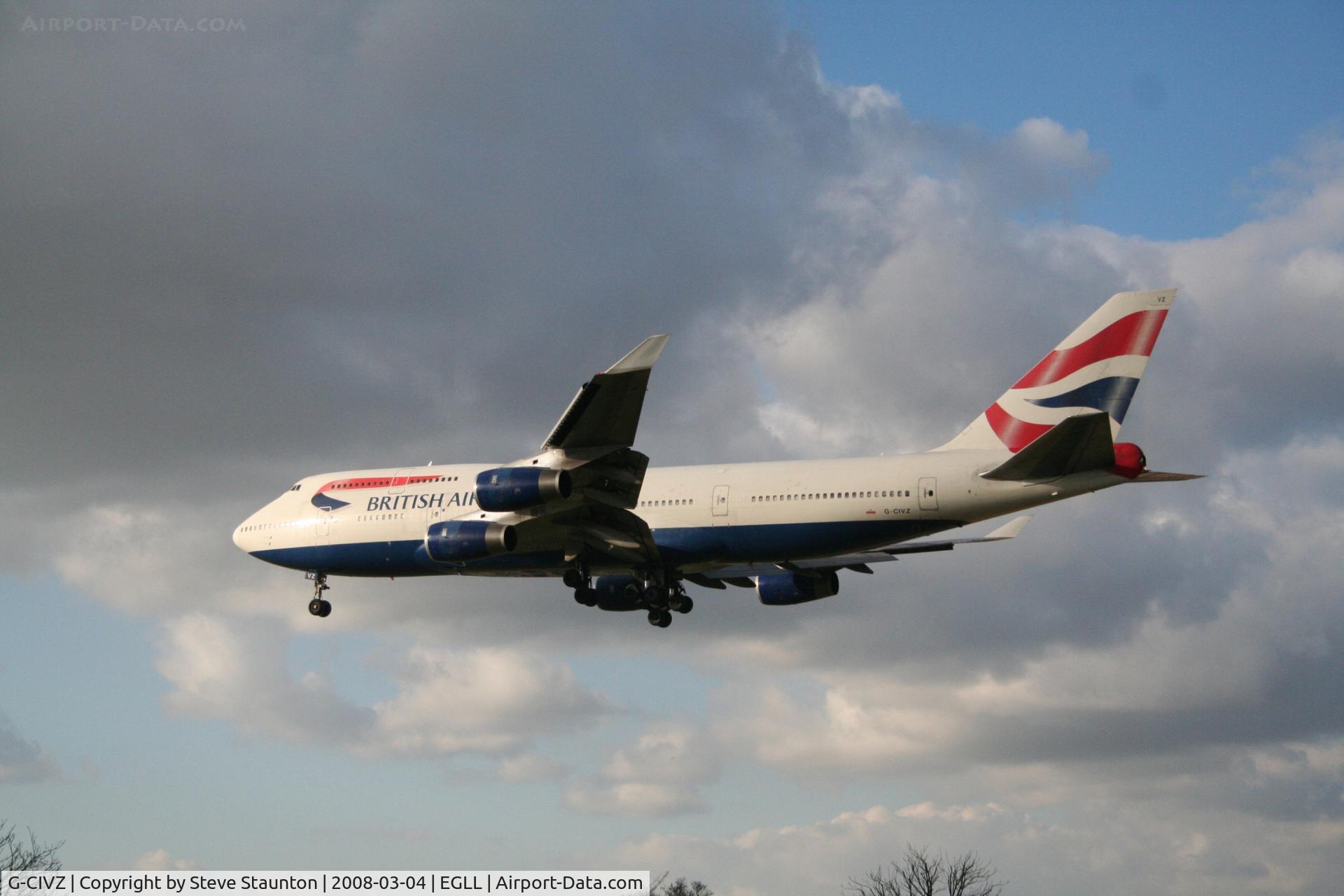 G-CIVZ, 1998 Boeing 747-436 C/N 28854, Taken at Heathrow Airport March 2008